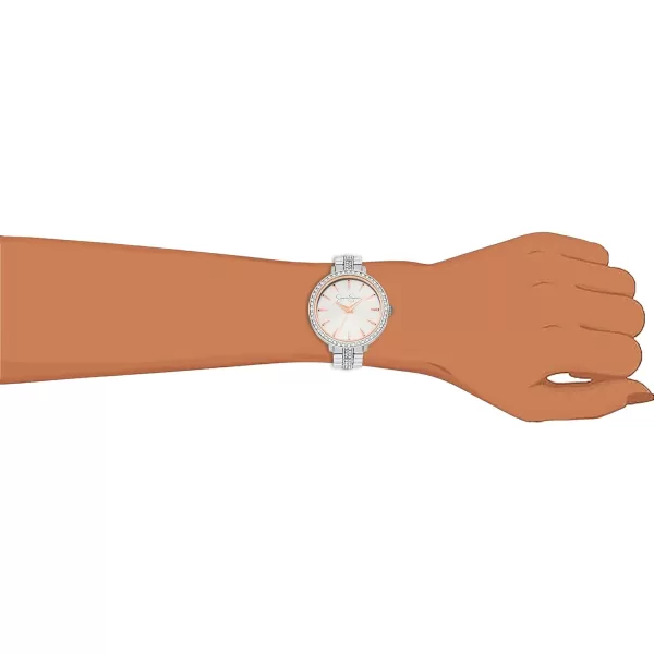 Jessica Simpson Womens Watches with Crystal Diamonds, Analog Quartz Dress Wrist Watch for Women with a Matching Pendant Necklace and Earrings - Unique Gifts for Her
