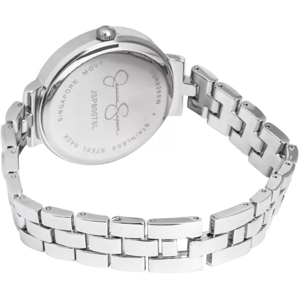 Jessica Simpson Womens Watches with Crystal Diamonds, Analog Quartz Dress Wrist Watch for Women with a Matching Pendant Necklace and Earrings - Unique Gifts for Her