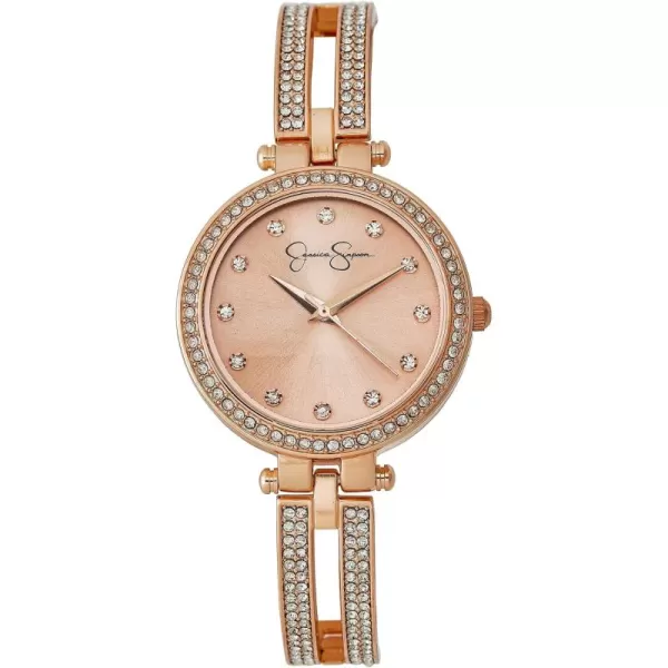Jessica Simpson Womens Watches with a Crystal Diamond Bangle, Analog Quartz Dress Wrist Watch for Women - Unique Gifts for Her