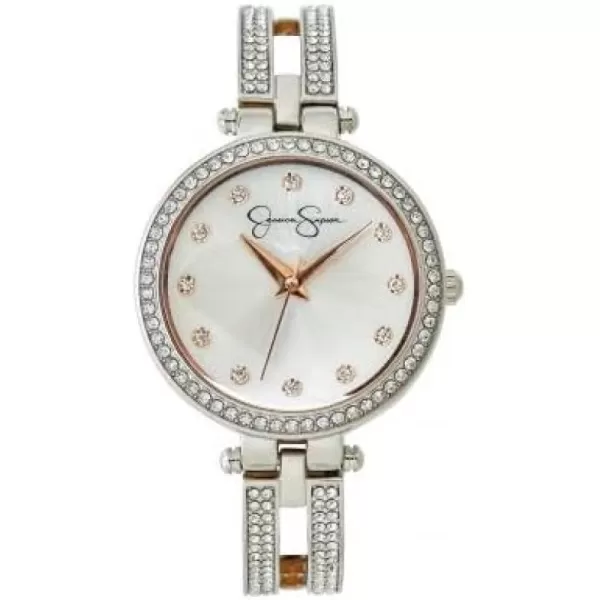 Jessica Simpson Womens Watches with a Crystal Diamond Bangle, Analog Quartz Dress Wrist Watch for Women - Unique Gifts for Her
