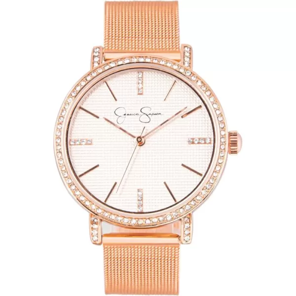 Jessica Simpson Womens Watches with a Mesh Band and Diamonds, Analog Quartz Dress Wrist Watch for Women - Unique Gifts for a Woman