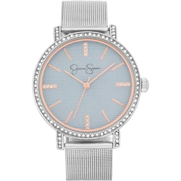 Jessica Simpson Womens Watches with a Mesh Band and Diamonds, Analog Quartz Dress Wrist Watch for Women - Unique Gifts for a Woman