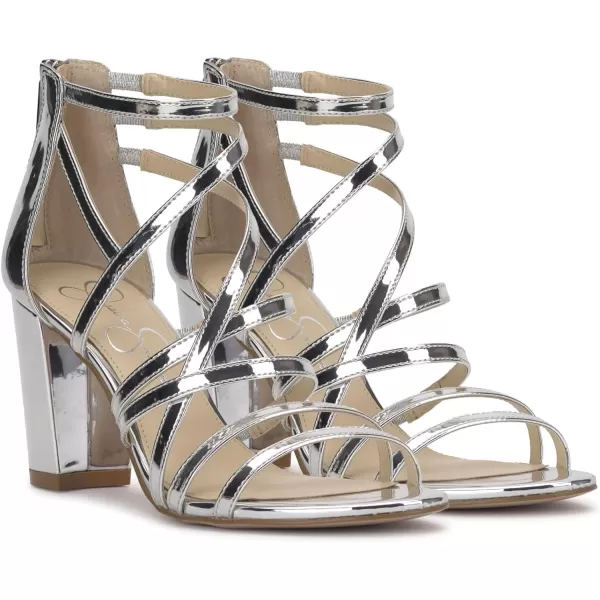 Jessica Simpson Stassey Women's Caged Faux Leather Back Zip Dress Sandals