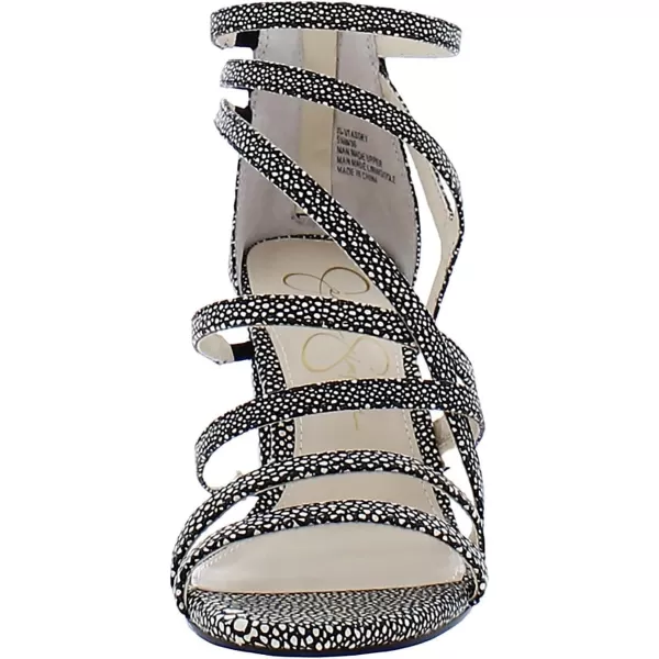 Jessica Simpson Stassey Women's Caged Faux Leather Back Zip Dress Sandals