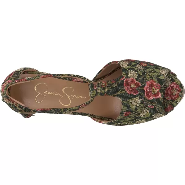 Jessica Simpson Womens Dany 3 Floral Heeled Platform Sandals