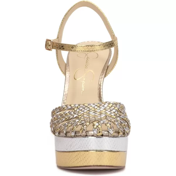 Jessica Simpson Womens Inaia SandalPlatformSilverGold
