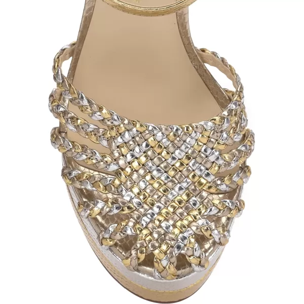 Jessica Simpson Womens Inaia SandalPlatformSilverGold