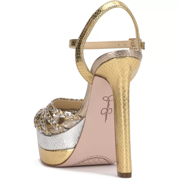 Jessica Simpson Womens Inaia SandalPlatformSilverGold