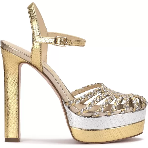 Jessica Simpson Womens Inaia SandalPlatformSilverGold