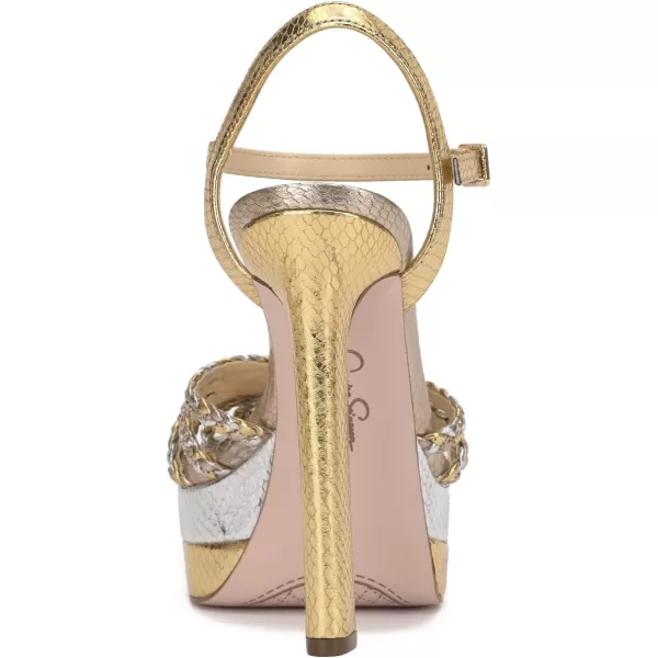 Jessica Simpson Womens Inaia SandalPlatformSilverGold
