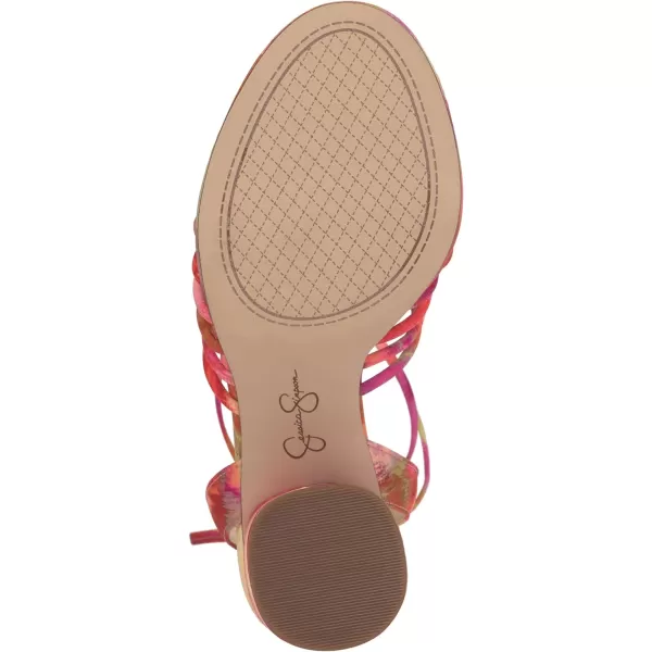 Jessica Simpson Womens Cahna Heeled SandalPink Red Combo