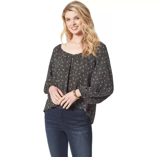 imageJessica Simpson Womens Danica Sweetheart Neck Long Sleeve TopOn the Move  Black
