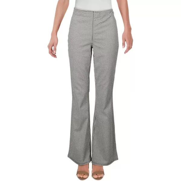 imageJessica Simpson Womens Effortless High Rise Pull on Flare JeanBlackIvory Simple Houndstooth