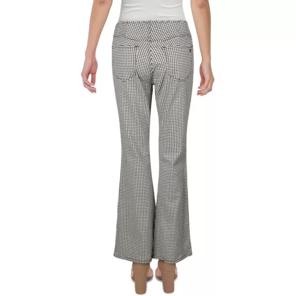 imageJessica Simpson Womens Effortless High Rise Pull on Flare JeanBlackIvory Simple Houndstooth
