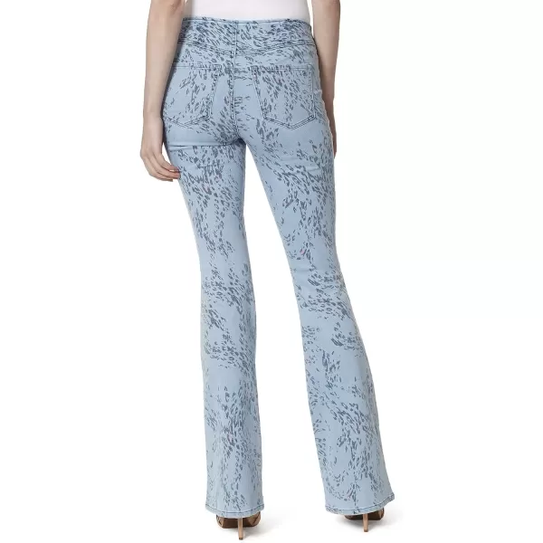 imageJessica Simpson Womens Effortless High Rise Pull on Flare JeanWhirling Cheetah