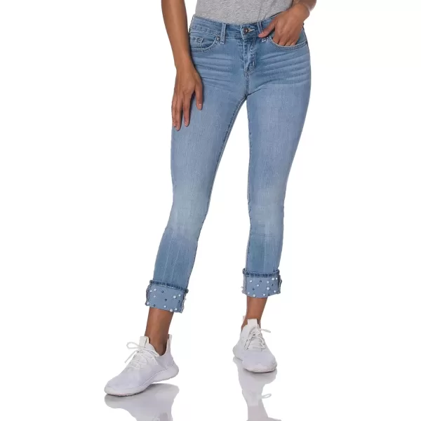 imageJessica Simpson Womens Forever Roll Cuff Skinny Crop to Ankle JeanModesto  Wide Cuff  Pearl Rivets