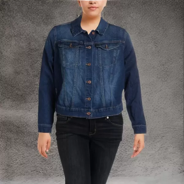 imageJessica Simpson Womens Plus Denim Stretch Denim JacketJeffordJefford