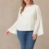imageJessica Simpson Womens Monique Shimmer Crewneck BlouseGardenia