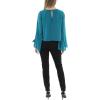 imageJessica Simpson Womens Monique Shimmer Crewneck BlouseOcean Depths