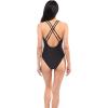 imageJessica Simpson Womens Standard V Neck One Piece Swimsuit Bathing SuitBlack