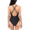 imageJessica Simpson Womens Standard V Neck One Piece Swimsuit Bathing SuitBlack