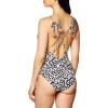 imageJessica Simpson Womens Standard V Neck One Piece Swimsuit Bathing SuitBlack Leopard Print