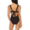 imageJessica Simpson Womens Standard V Neck One Piece Swimsuit Bathing SuitBlack O Ring Black