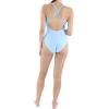 imageJessica Simpson Womens Standard V Neck One Piece Swimsuit Bathing SuitBlue Mist Plunge