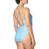 imageJessica Simpson Womens Standard V Neck One Piece Swimsuit Bathing SuitEyeshadow Blue Polka Dot