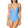 imageJessica Simpson Womens Standard V Neck One Piece Swimsuit Bathing SuitEyeshadow X Back Eyeshadow