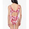 imageJessica Simpson Womens Standard V Neck One Piece Swimsuit Bathing SuitFuschia Print Palm