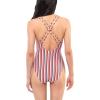 imageJessica Simpson Womens Standard V Neck One Piece Swimsuit Bathing SuitGroovy Stripe