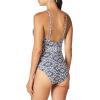 imageJessica Simpson Womens Standard V Neck One Piece Swimsuit Bathing SuitLace Up Dark Multi
