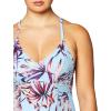 imageJessica Simpson Womens Standard V Neck One Piece Swimsuit Bathing SuitLilac Palm Print