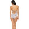 imageJessica Simpson Womens Standard V Neck One Piece Swimsuit Bathing SuitMorroccan Stripe White