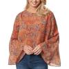 imageJessica Simpson Womens Monique Shimmer Crewneck BlouseAdobe Brown