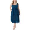 imageJessica Simpson Womens Plus Cheryl Tiered Seersucker Maxi DressPoseidon