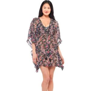 imageJessica Simpson Womens Floral Sheer CoverUpBlack Multi