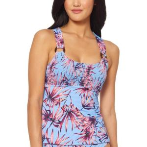 imageJessica Simpson Womens Mix ampamp Match Palm Print Swimsuit Separates Top ampamp BottomLilac Multi