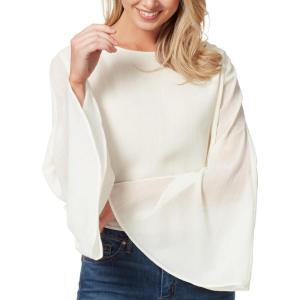 imageJessica Simpson Womens Monique Shimmer Crewneck BlouseGardenia
