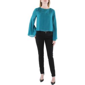 imageJessica Simpson Womens Monique Shimmer Crewneck BlouseOcean Depths