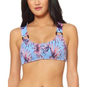 imageJessica Simpson Womens Smocked Bikini Swim Bottom SeparatesBandeau Bikini Top