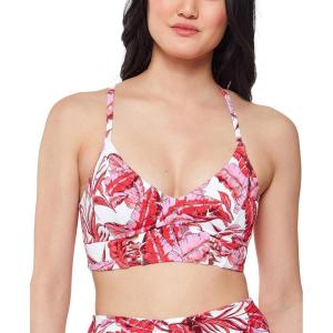 imageJessica Simpson Womens Smocked Bikini Swim Bottom SeparatesFuschia Cropped Cami Top