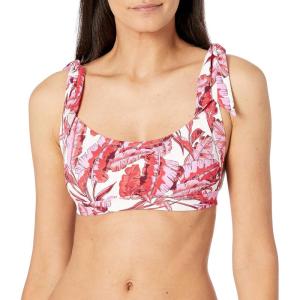 imageJessica Simpson Womens Smocked Bikini Swim Bottom SeparatesFuschia Tie Shoulder Top