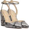 imageJessica Simpson Womens Nazela Pointed Toe PumpChrome Metallic Snake