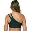 imageJessica Simpson Womens Ribbed HighWasit Swim Bottom SeparatesBlackCream Asymetric