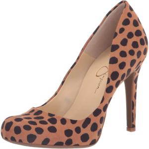 imageJessica Simpson Womens Calie Round Toe Classic Heels Pumps ShoesSpotted Cheetah Print