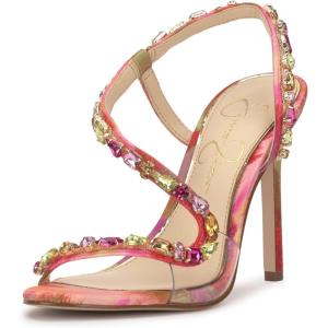 imageJessica Simpson Womens Jaycin Embellished Heeled SandalPink Red Combo