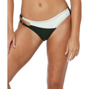 imageJessica Simpson Womens Ribbed HighWasit Swim Bottom SeparatesBlackCream Hipster