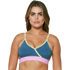 imageJessica Simpson Womens Ribbed HighWasit Swim Bottom SeparatesNavySol Cross Front